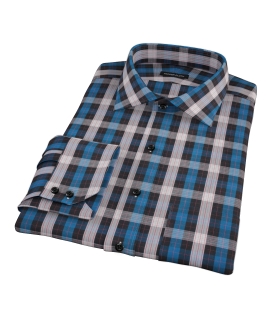 Crosby Blue Plaid Fitted Dress Shirt 