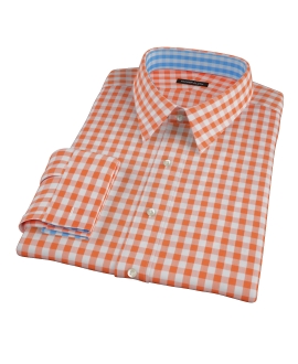 Orange Large Gingham Dress Shirt 