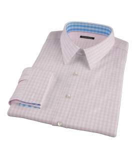 Pale Pink Gingham Custom Dress Shirt 