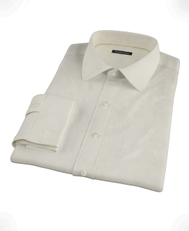 Ecru Pinpoint Fitted Dress Shirt 
