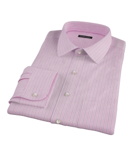 Pink and Navy Stripe Men's Dress Shirt 