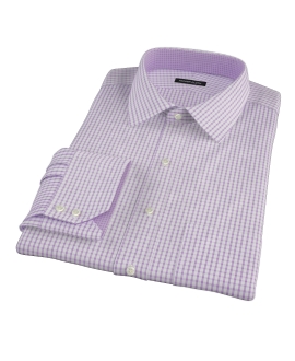 Greenwich Lavender Grid Custom Dress Shirt 