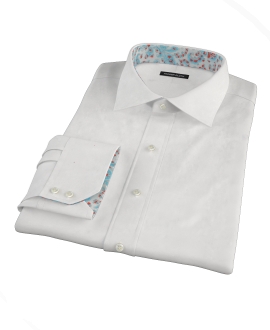Thomas Mason 80s White Pinpoint Custom Made Shirt 