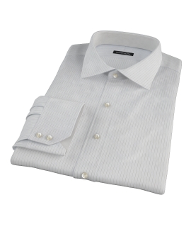 Lavender and Black Fine Satin Stripe Tailor Made Shirt 
