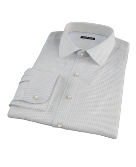 Lavender and Black Fine Satin Stripe Fitted Shirt 