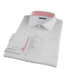 Blue and Brown Fine Satin Stripe Custom Made Shirt 