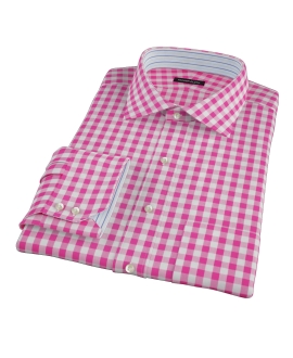 Pink Large Gingham Custom Made Shirt 