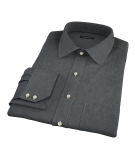 Jones Charcoal End on End Custom Dress Shirt 
