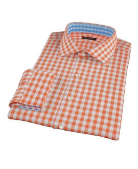Orange Large Gingham Dress Shirt 