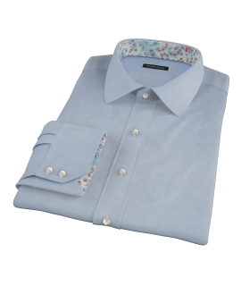 Sky Blue Wrinkle Resistant Cavalry Twill Fitted Dress Shirt 