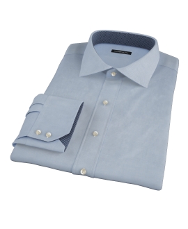 Sky Blue Wrinkle Resistant Cavalry Twill Men's Dress Shirt 