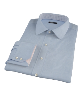 Sky Blue Wrinkle Resistant Cavalry Twill Custom Dress Shirt 