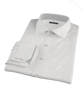 White Wrinkle Resistant Cavalry Twill Custom Made Shirt 