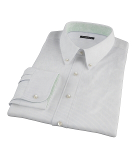 140s Light Blue Wrinkle Resistant Fine Stripe Fitted Shirt 