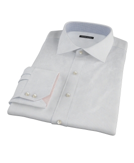 140s Light Blue Wrinkle Resistant Fine Grid Custom Made Shirt 