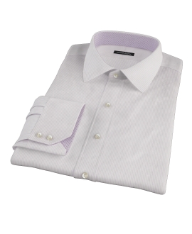140s Lavender Wrinkle Resistant Stripe Men's Dress Shirt 