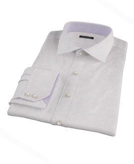140s Lavender Wrinkle Resistant Stripe Dress Shirt 