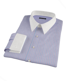 Light Blue and Pink Multi-Stripe Men's Dress Shirt 