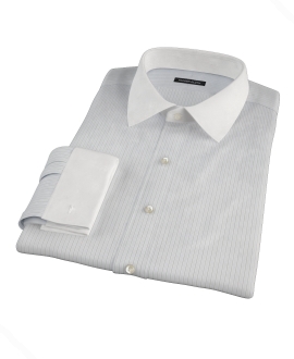 Lavender and Black Fine Satin Stripe Fitted Shirt 