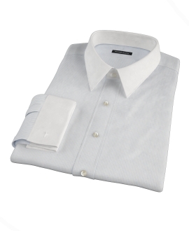 140s Light Blue Wrinkle Resistant Fine Grid Fitted Dress Shirt 