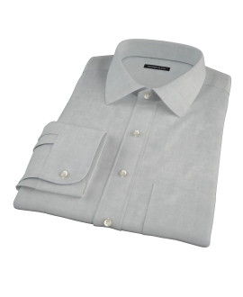 Light Gray Herringbone Fitted Dress Shirt 