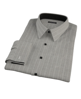 Black Glen Plaid Fitted Dress Shirt 