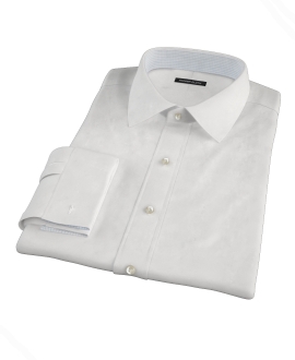 White Pinpoint Fitted Dress Shirt 