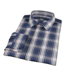 Large Blue and Pink Plaid Dress Shirt 