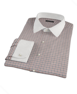 Brown and Black Gingham Twill Custom Made Shirt 