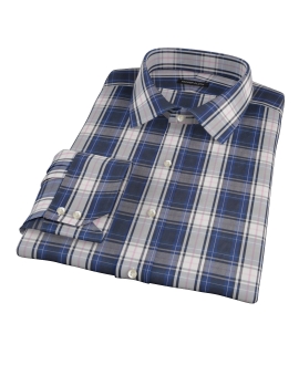 Large Blue and Pink Plaid Dress Shirt 