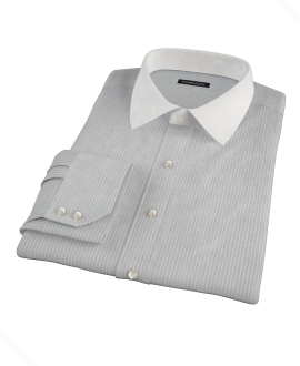 Charcoal End-on-End Stripe Men's Dress Shirt 