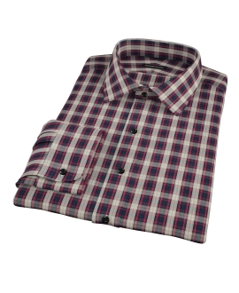 Mulberry Gold Plaid Fitted Dress Shirt 