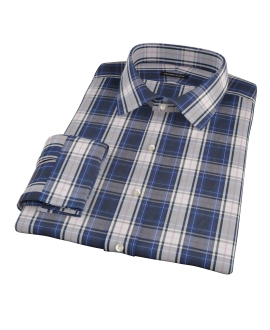 Large Blue and Pink Plaid Dress Shirt 