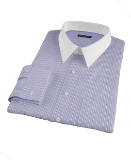 Light Blue and Pink Multi-Stripe Custom Dress Shirt 