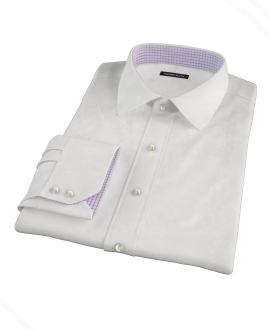 White Pinpoint Fitted Dress Shirt 