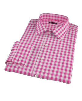 Pink Large Gingham Custom Dress Shirt 