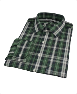 Green Navy Plaid Check Custom Dress Shirt 