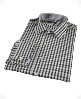 Black Classic Gingham Custom Dress Shirt 