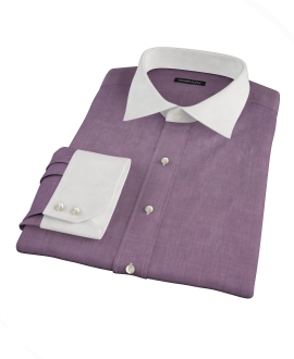 Jones Eggplant End on End Fitted Shirt 