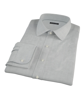 Light Gray Herringbone Fitted Dress Shirt 