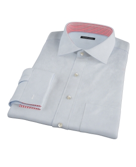 100s Light Blue Stripe Fitted Shirt 