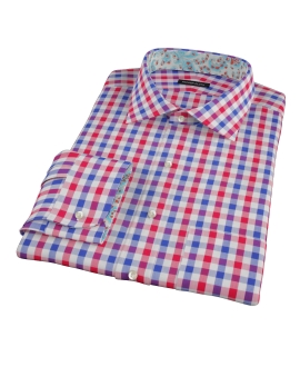 Red and Blue Large Gingham Tailor Made Shirt 