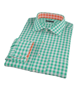 Green Large Gingham Fitted Shirt 