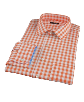 Orange Large Gingham Custom Dress Shirt 