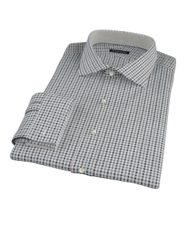 Green and Black Gingham Twill Tailor Made Shirt 