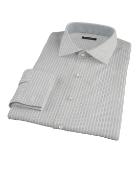 Japanese Light Blue and Gray Stripe Fitted Shirt 