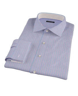 Light Blue and Pink Multi-Stripe Custom Made Shirt 