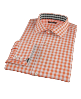 Orange Large Gingham Custom Dress Shirt 