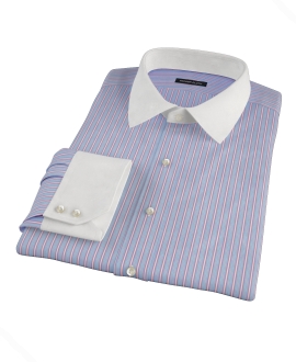 Light Blue and Pink Multi-Stripe Dress Shirt 