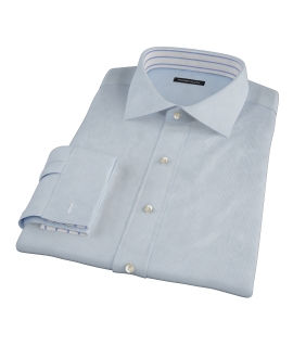 Albini Light Blue Mini Check Tailor Made Shirt 